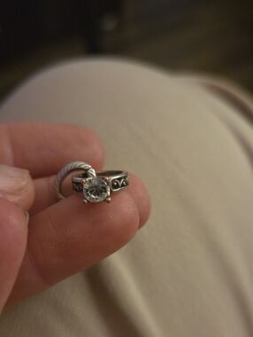 Brighton Silver Clear Stone Ring Charm